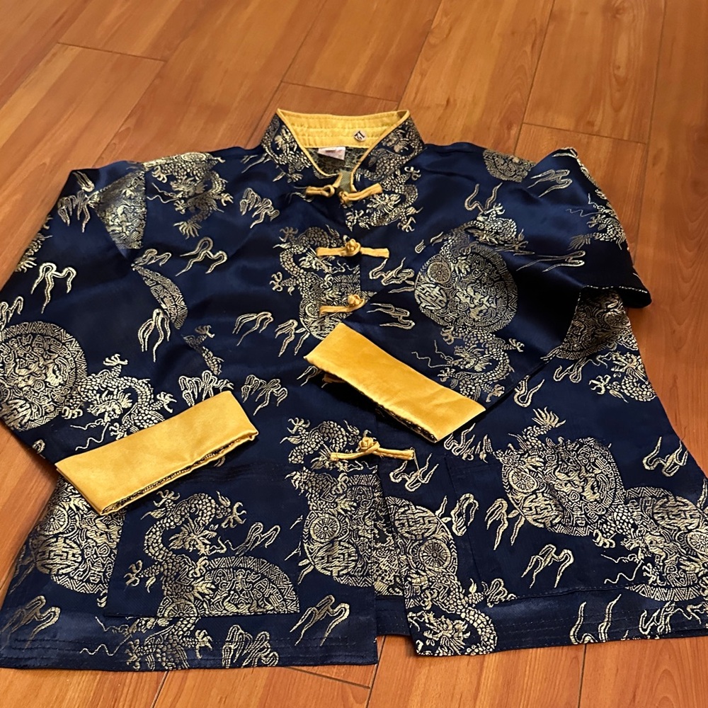 Boys  Navy and Gold Traditional Chinese Style